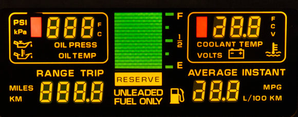 1985-1989 Corvette Center Engine Information LCD Panel